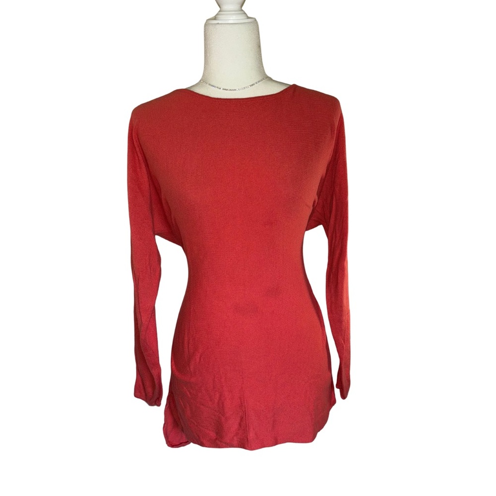 Michael Kors Red Knit Long Sleeve Top Size L